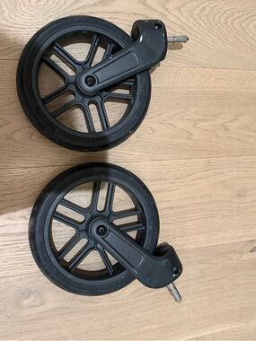 Replacement Stroller Wheels - Pair of Black Front Wheels for UPPAbaby vista